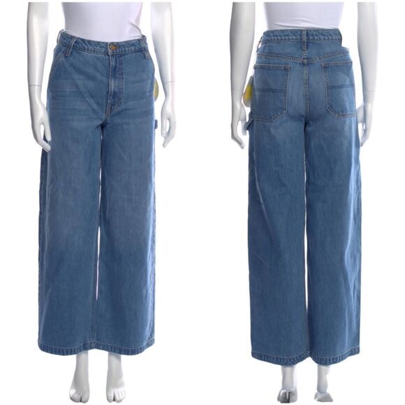 NWT MOTHER SNACKS! The Fun Dip Utility Puddle Wide Leg Jeans 28
